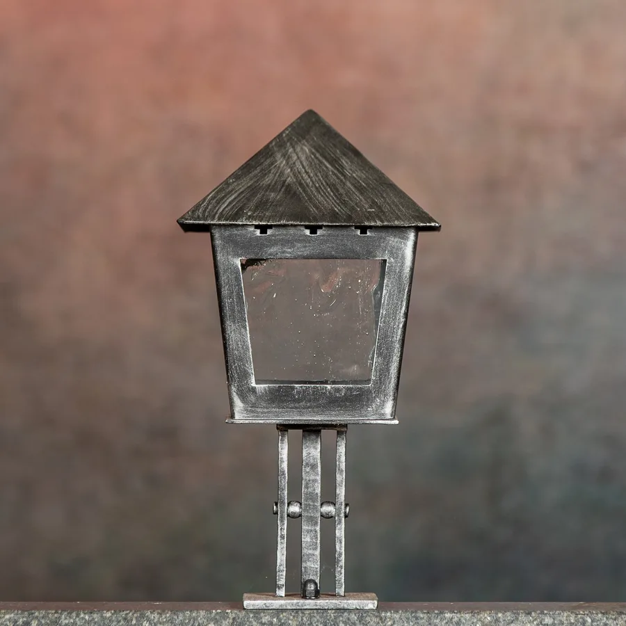 Allgäu Laterne, Glass, Silber patiniert
