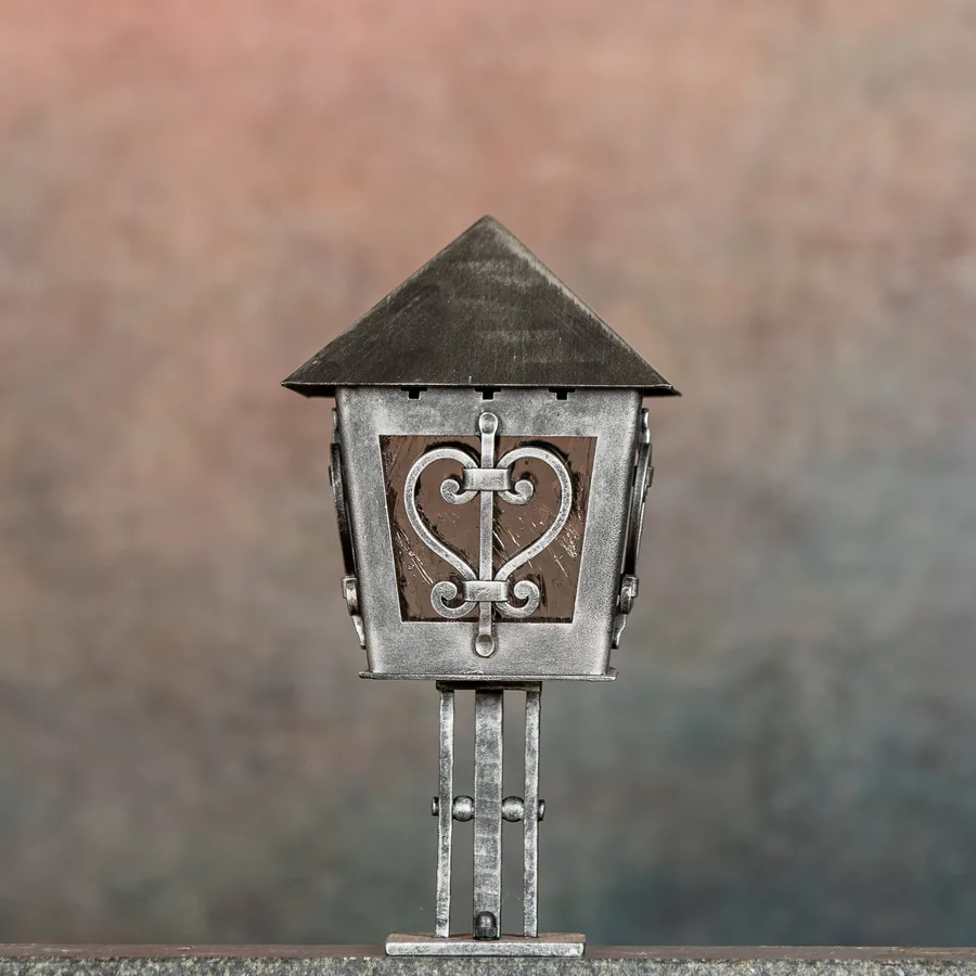 Allgäu Laterne, Heart, Silber patiniert