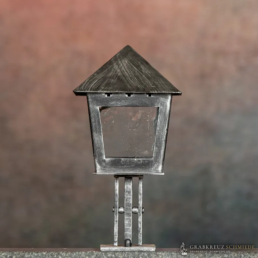 Allgäu Laterne, Glass, Silber patiniert
