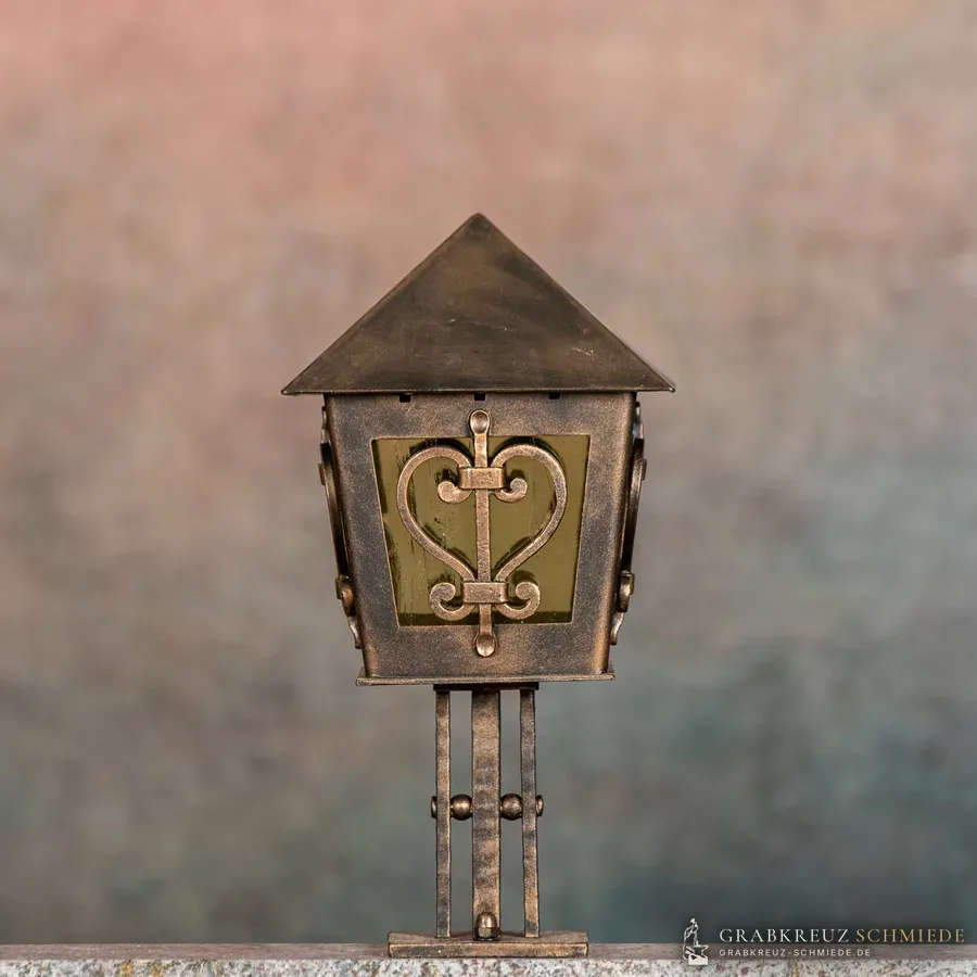 Allgäu Laterne, Heart, Kupfer patiniert