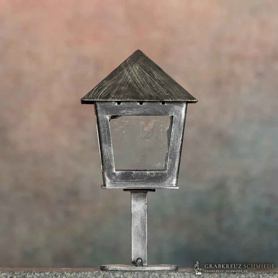 Rosenheim Laterne, Glass, Silber patiniert