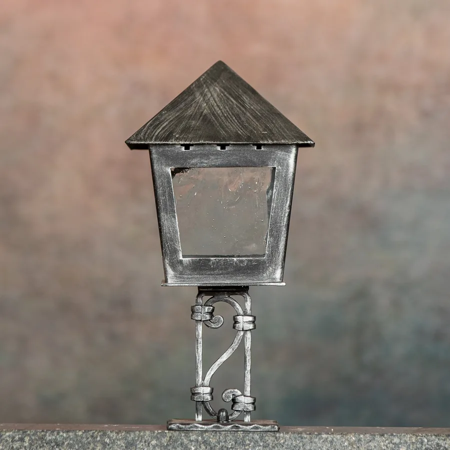 Tirol Laterne, Glass, Silber patiniert