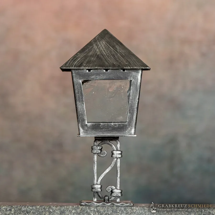 Tirol Laterne, Glass, Silber patiniert