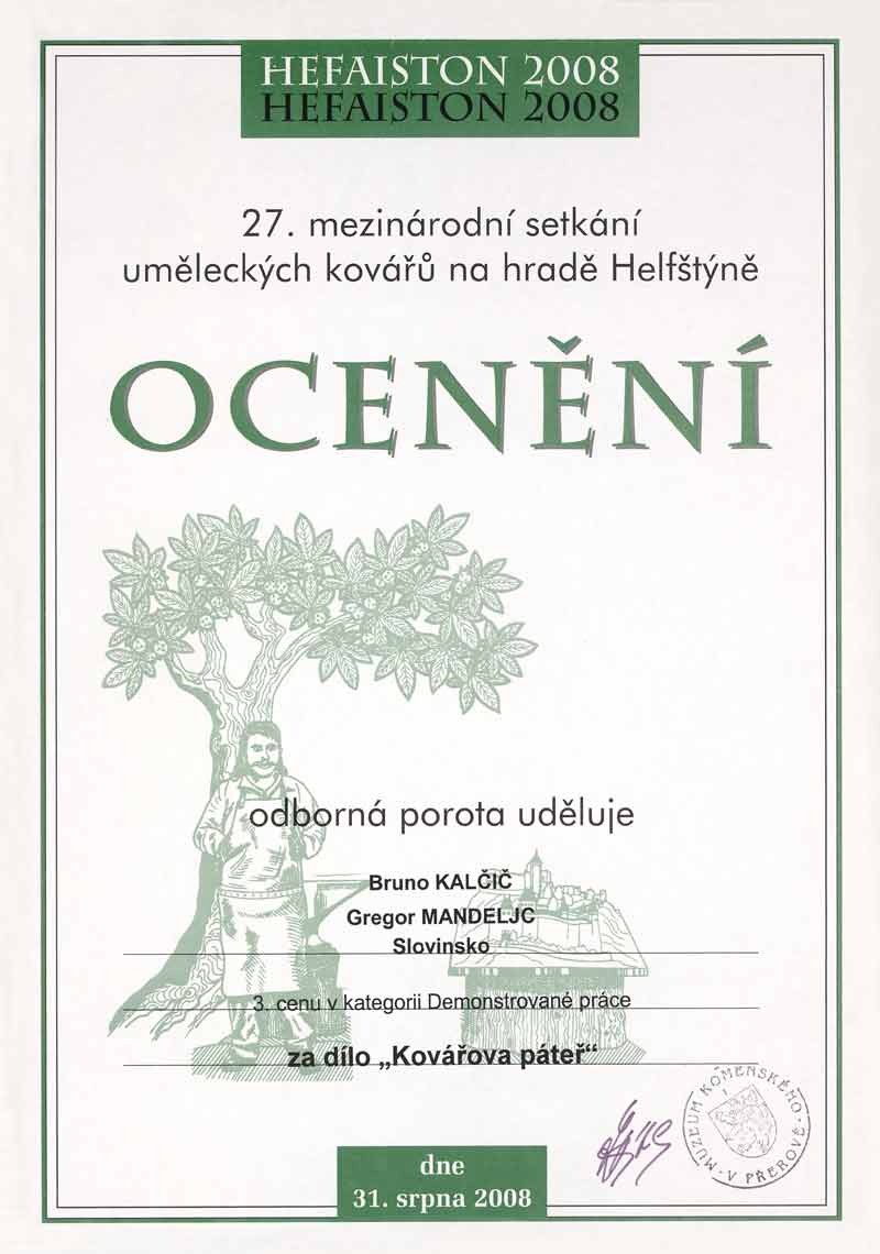 Originalurkunde, 31. August 2008.
